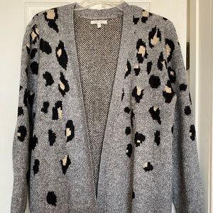 Leopard print cardigan sweater